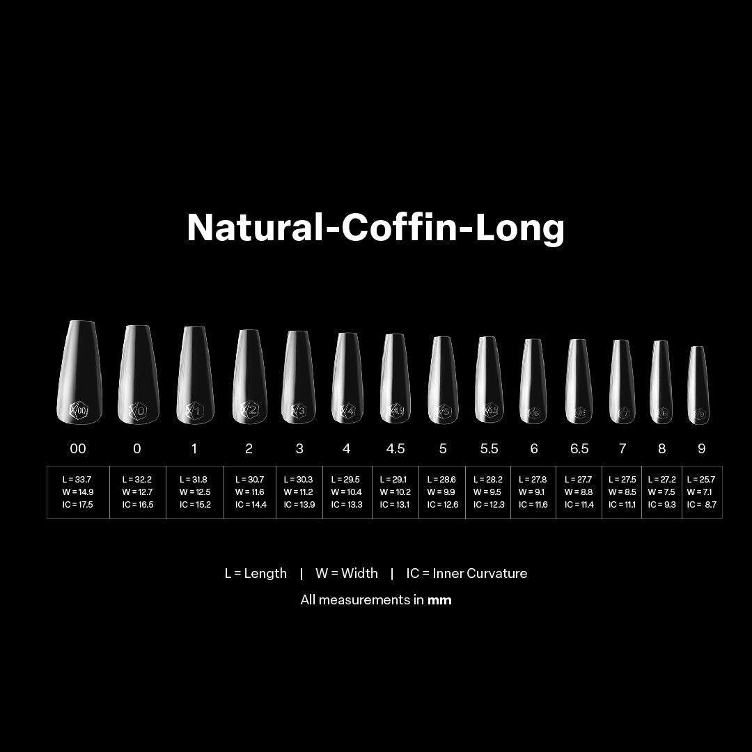 APRES - Gel-X Natural Coffin Long 2.0 Box of Tips 14 sizes