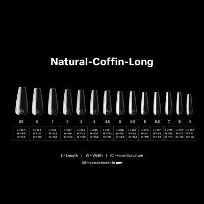 APRES - Gel-X Natural Coffin Long 2.0 Box of Tips 14 sizes