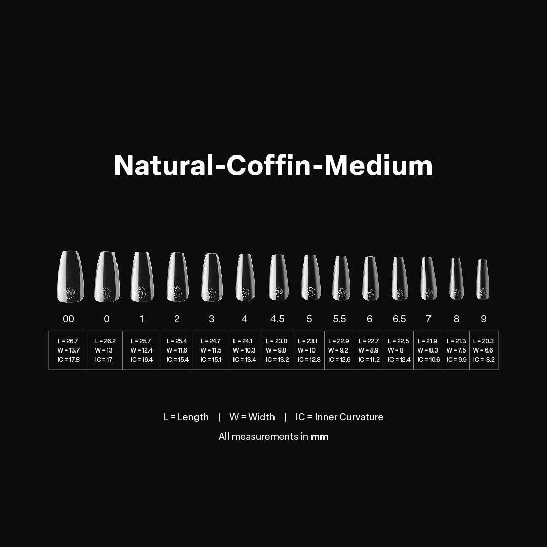 APRES - Gel-X Natural Coffin Medium 2.0 Box of Tips 14 sizes