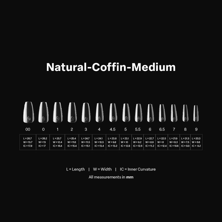 APRES - Gel-X Natural Coffin Medium 2.0 Box of Tips 14 sizes