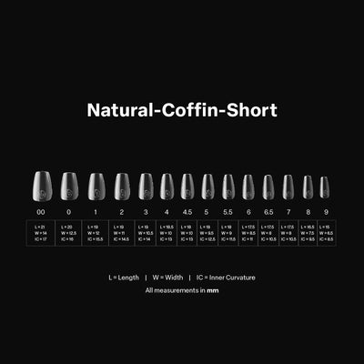 APRES - Gel-X Natural Coffin Short 2.0 Box of Tips 14 sizes