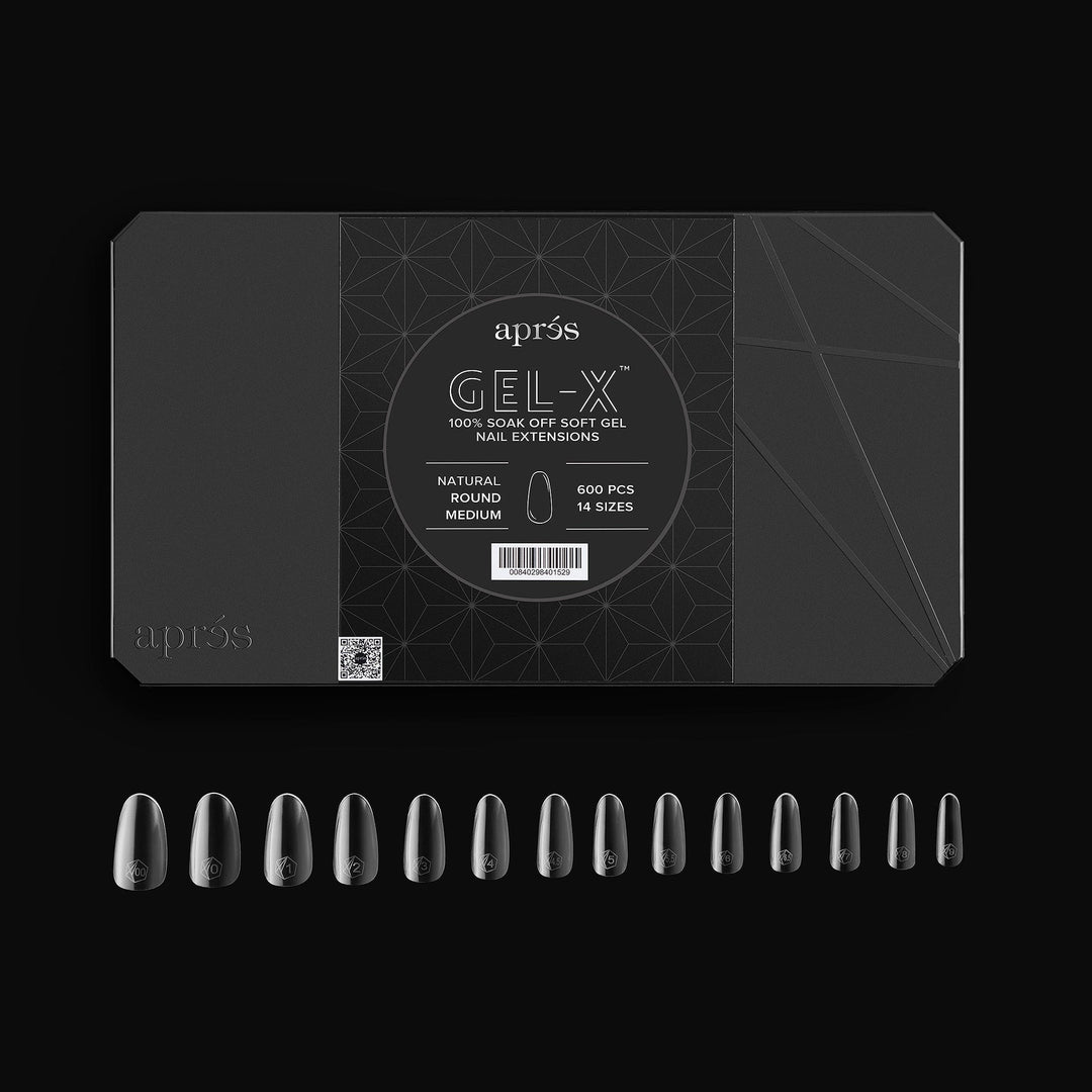 APRES - Gel-X Natural Round Medium 2.0 Box of Tips 14 sizes