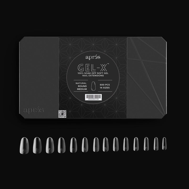 APRES - Gel-X Natural Round Medium 2.0 Box of Tips 14 sizes