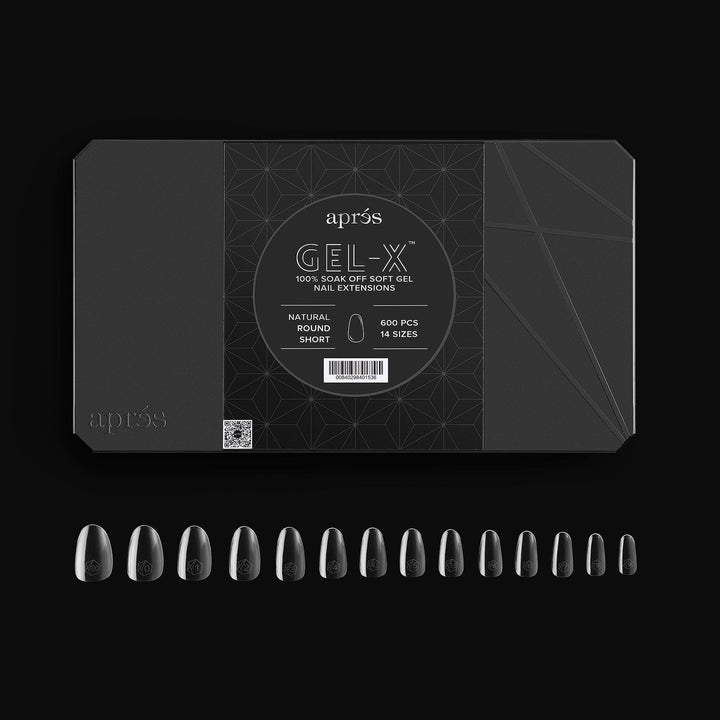 APRES - Gel-X Natural Round Short 2.0 Box of Tips 14 sizes