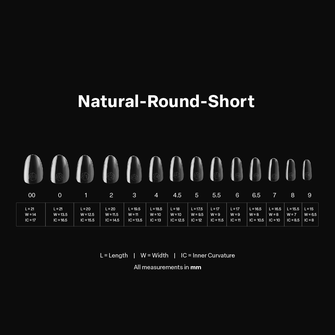APRES - Gel-X Natural Round Short 2.0 Box of Tips 14 sizes