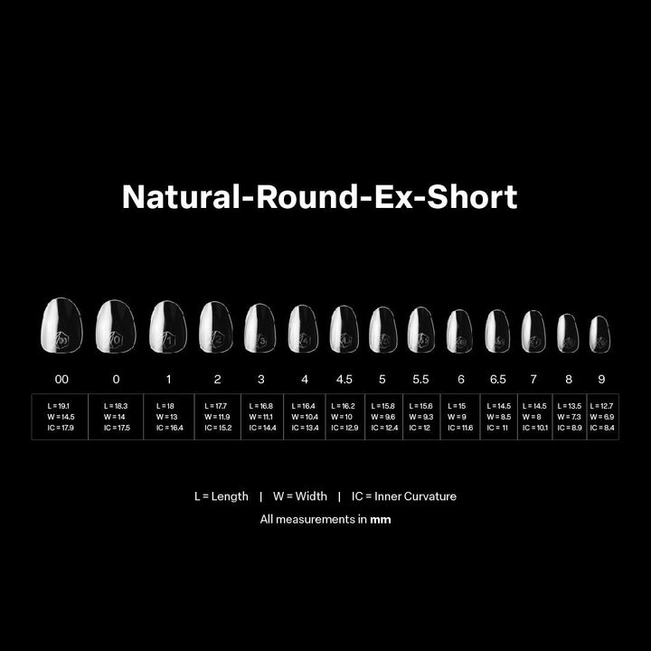 APRES - Gel-X Natural Round Extra Short 2.0 Box of Tips 14 sizes
