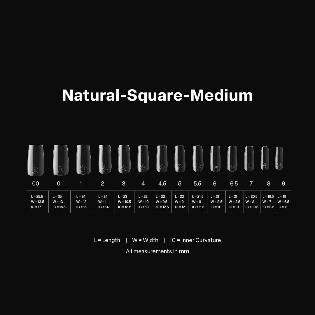 APRES - Gel-X Natural Square Medium 2.0 Box of Tips 14 sizes