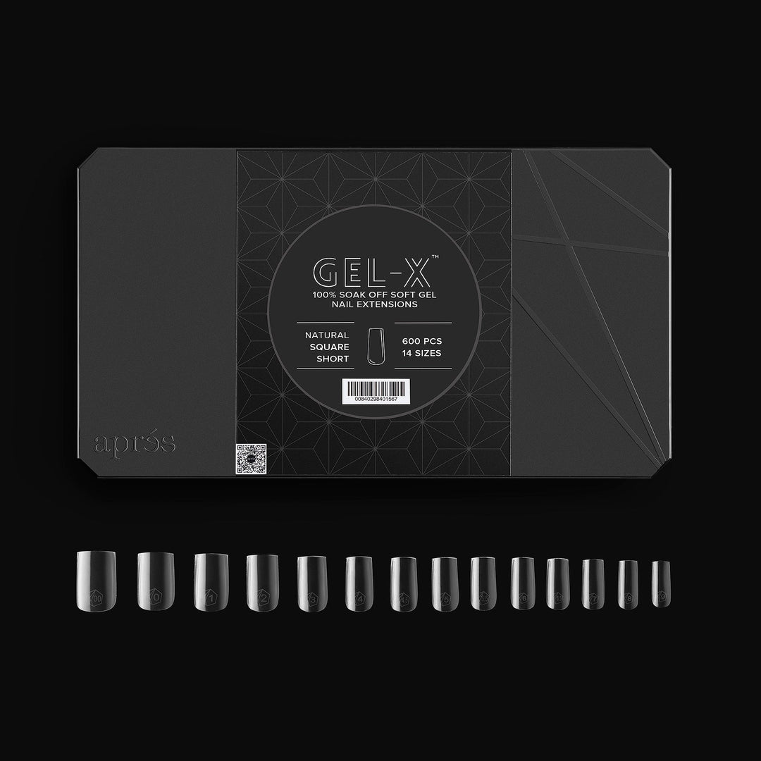 APRES - Gel-X Natural Square Short 2.0 Box of Tips 14 sizes