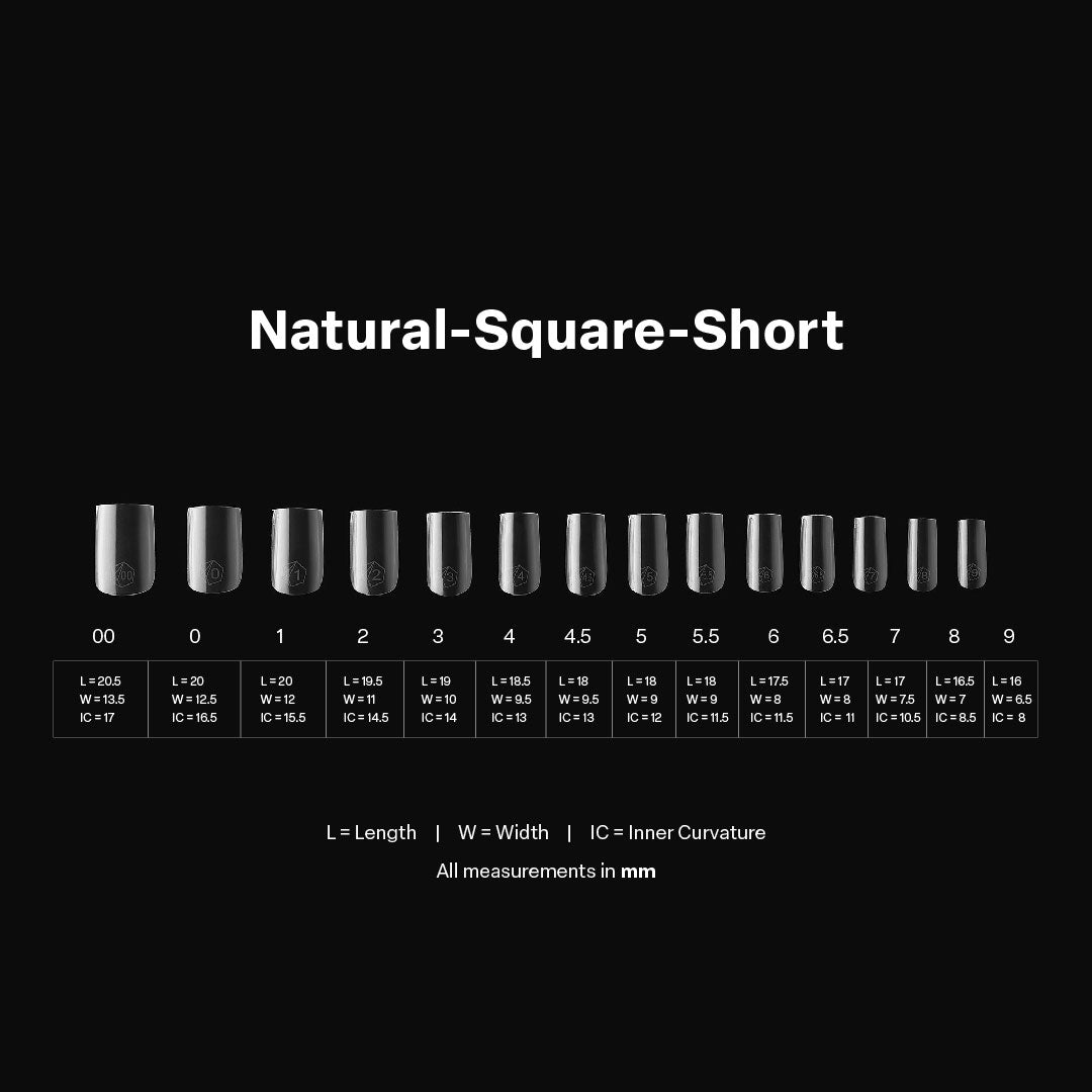 APRES - Gel-X Natural Square Short 2.0 Box of Tips 14 sizes