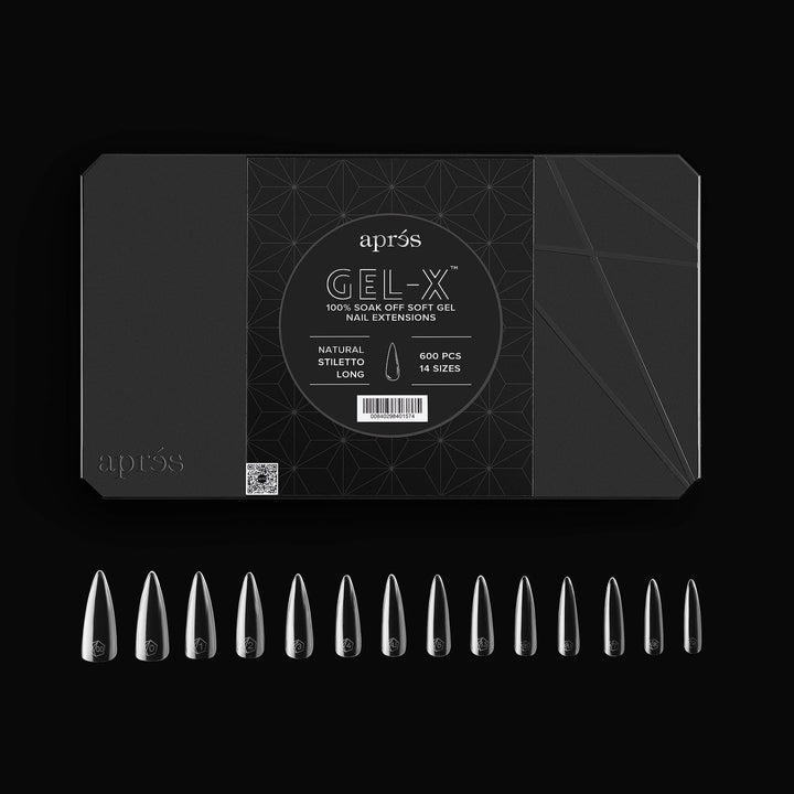 APRES - Gel-X Natural Stiletto Long 2.0 Box of Tips 14 sizes