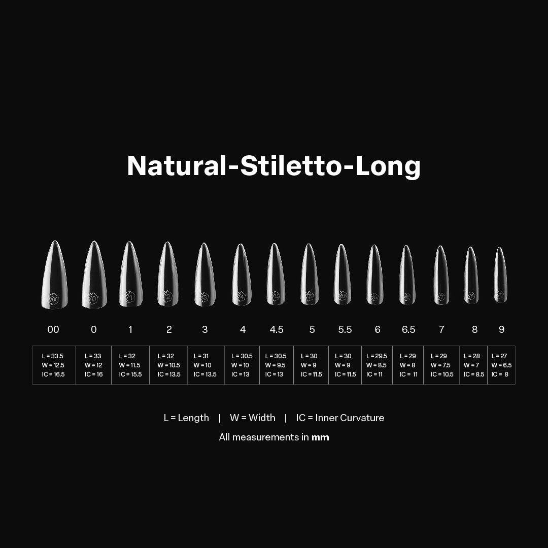 APRES - Gel-X Natural Stiletto Long 2.0 Box of Tips 14 sizes