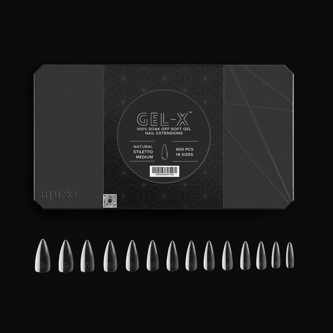 APRES - Gel-X Natural Stiletto Medium 2.0 Box of Tips 14 sizes