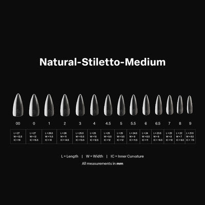 APRES - Gel-X Natural Stiletto Medium 2.0 Box of Tips 14 sizes