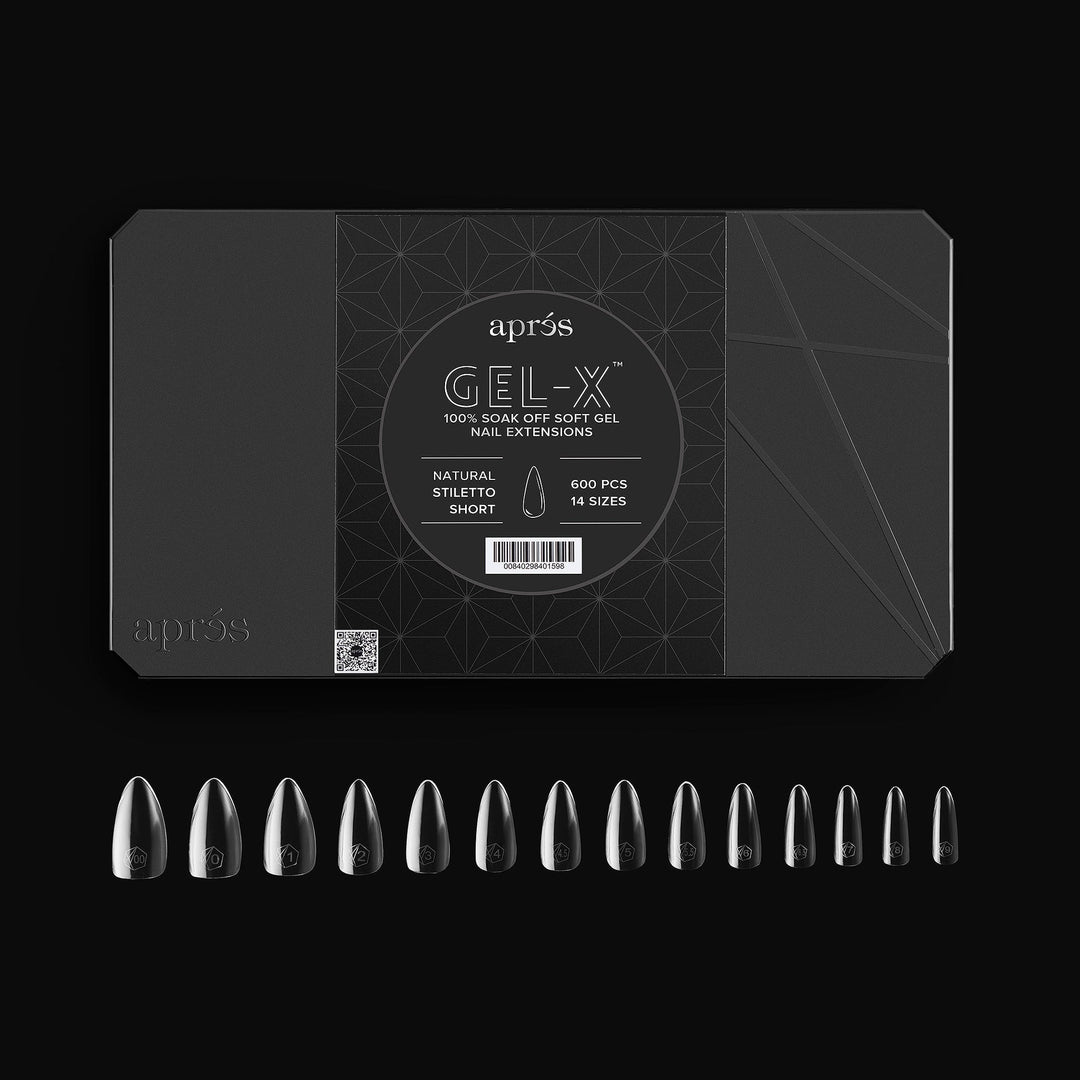 APRES - Gel-X Natural Stiletto Short 2.0 Box of Tips 14 sizes