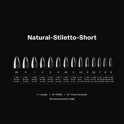 APRES - Gel-X Natural Stiletto Short 2.0 Box of Tips 14 sizes