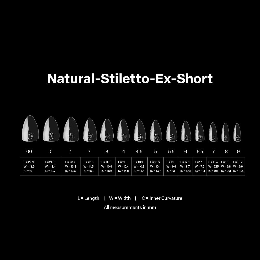 APRES - Gel-X Natural Stiletto Extra Short 2.0 Box of Tips 14 sizes