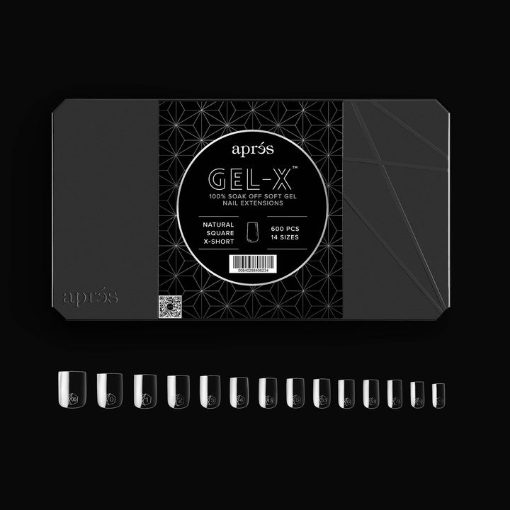 APRES - Gel-X Natural Square Extra Short 2.0 Box of Tips 14 sizes
