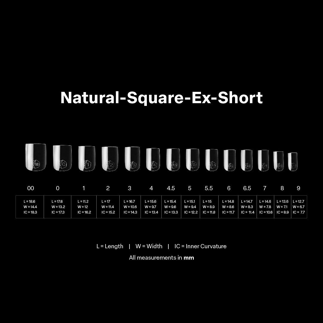 APRES - Gel-X Natural Square Extra Short 2.0 Box of Tips 14 sizes