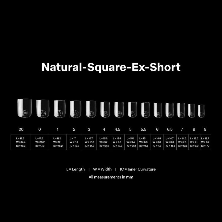 APRES - Gel-X Natural Square Extra Short 2.0 Box of Tips 14 sizes