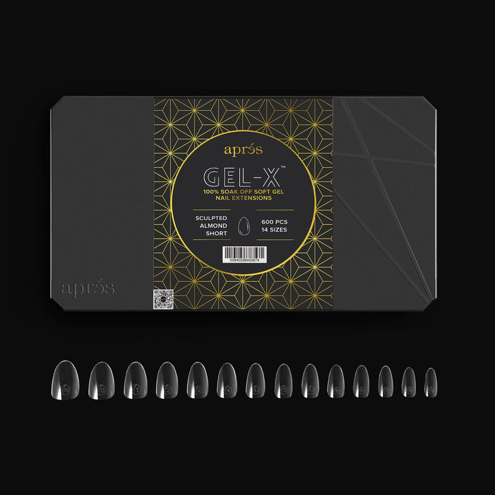 APRES - Gel-X Sculpted Almond Short 2.0 Box of Tips 14 sizes