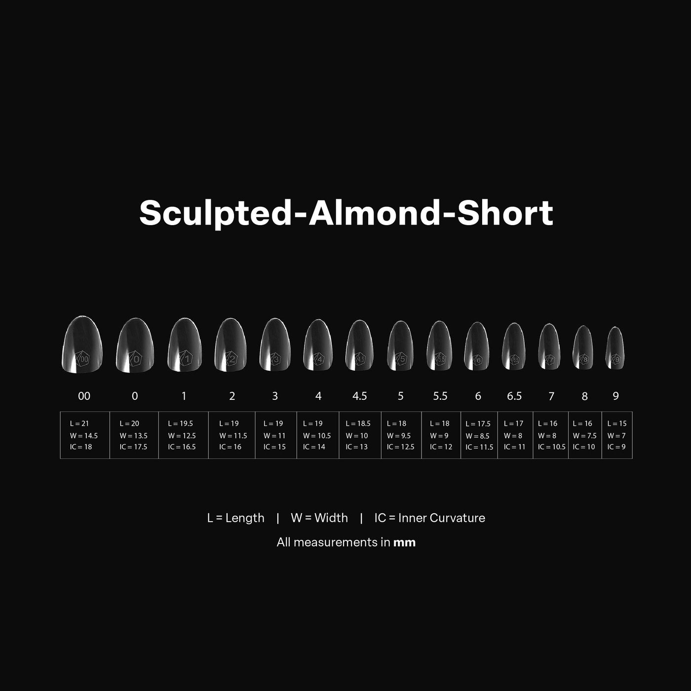 APRES - Gel-X Sculpted Almond Short 2.0 Box of Tips 14 sizes
