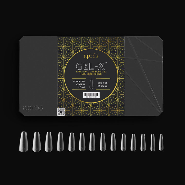 APRES - Gel-X Sculpted  Coffin Long 2.0 Box of Tips 14 sizes