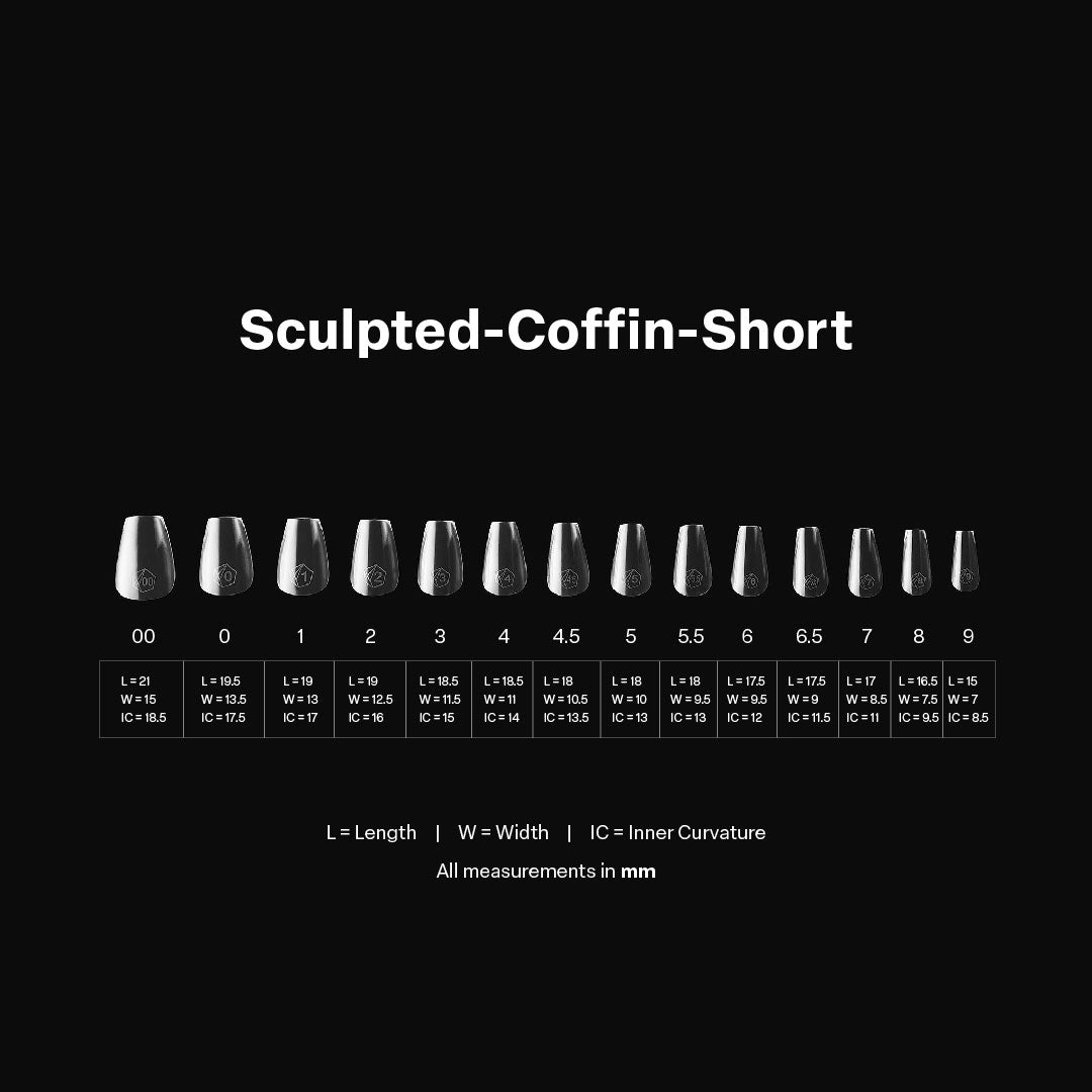 APRES - Gel-X Sculpted Coffin Short 2.0 Box of Tips 14 sizes