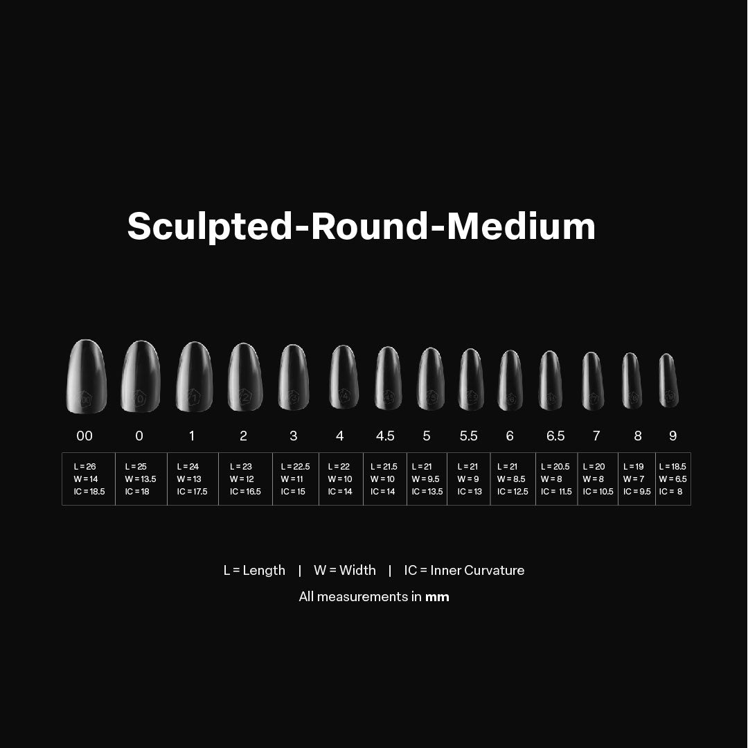 APRES - Gel-X Sculpted Round Medium 2.0 Box of Tips 14 sizes