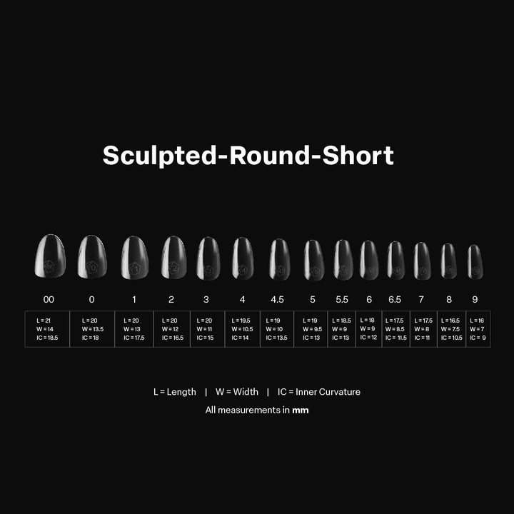 APRES - Gel-X Sculpted Round Short 2.0 Box of Tips 14 sizes