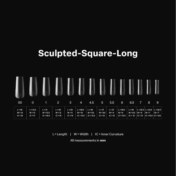 APRES - Gel-X Sculpted Square Long 2.0 Box of Tips 14 sizes
