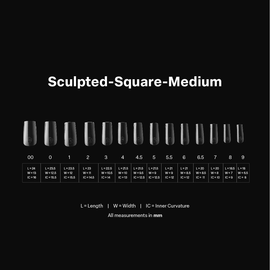 APRES - Gel-X Sculpted Square Medium 2.0 Box of Tips 14 sizes