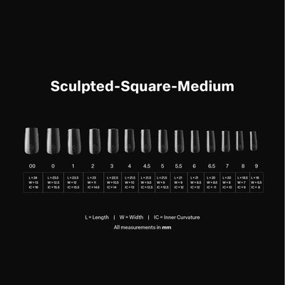 APRES - Gel-X Sculpted Square Medium 2.0 Box of Tips 14 sizes