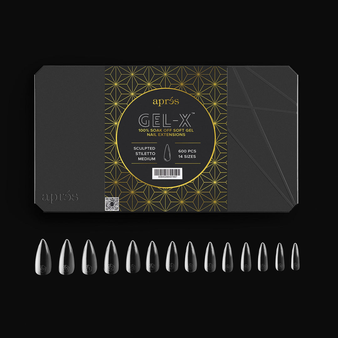 APRES - Gel-X Sculpted Stiletto Medium 2.0 Box of Tips 14 sizes
