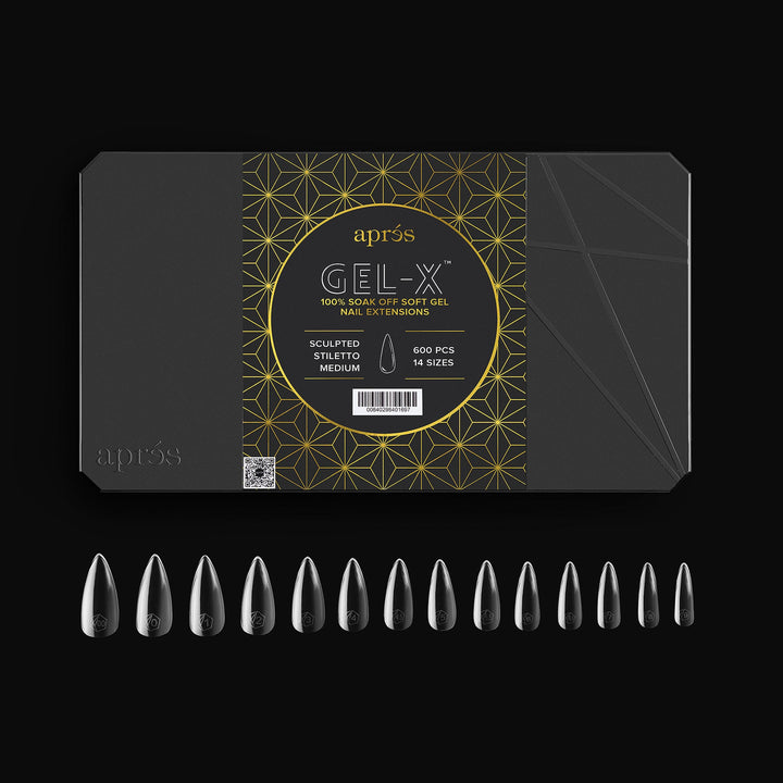 APRES - Gel-X Sculpted Stiletto Medium 2.0 Box of Tips 14 sizes