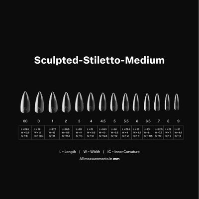 APRES - Gel-X Sculpted Stiletto Medium 2.0 Box of Tips 14 sizes