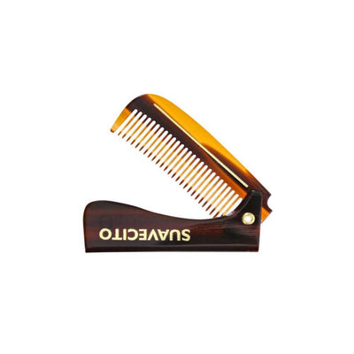 SUAVECITO - Deluxe Folding Handle Comb - 5.5" Amber