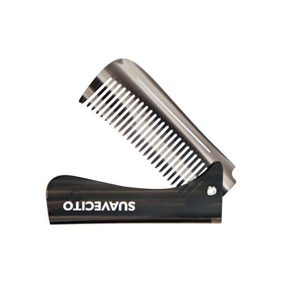 SUAVECITO - Deluxe Folding Handle Comb - 6.5" Black