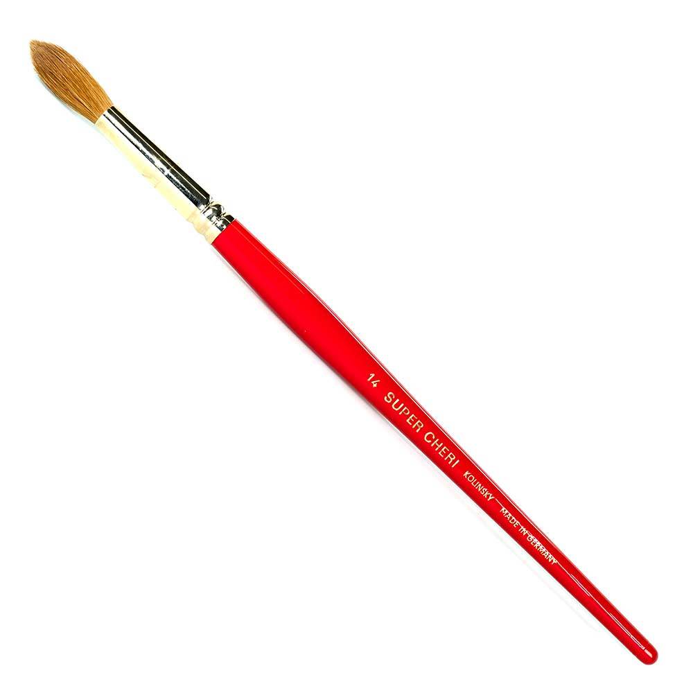 SUPER CHERI - Kolinsky Acrylic Brush #14 (Red)