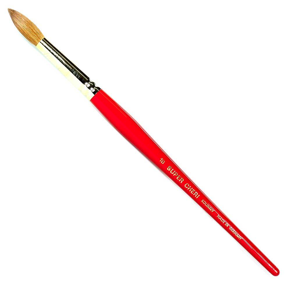 SUPER CHERI - Kolinsky Acrylic Brush #18 (Red)