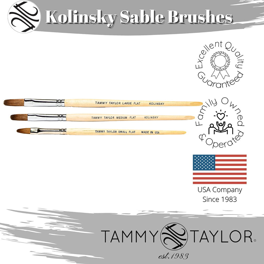 TAMMY TAYLOR - Custom Flat Kolinsky Sable Acrylic Brushes