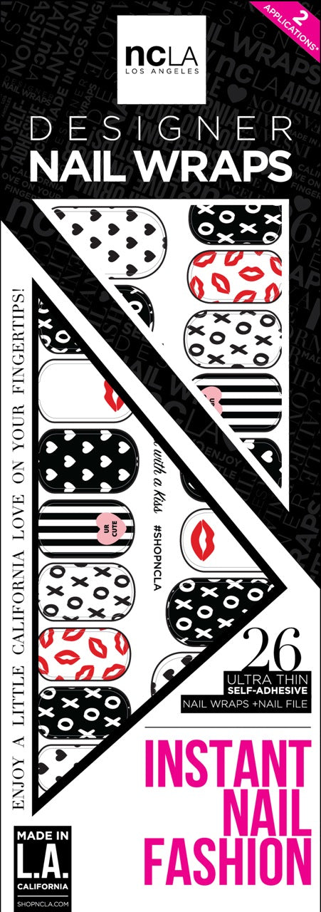 NCLA Designer Nail Wraps - Sealed With A Kiss