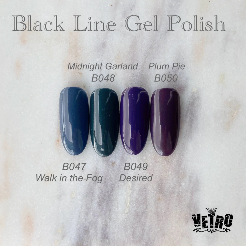 VETRO Black Line Gel Polish - B048 Midnight Garland
