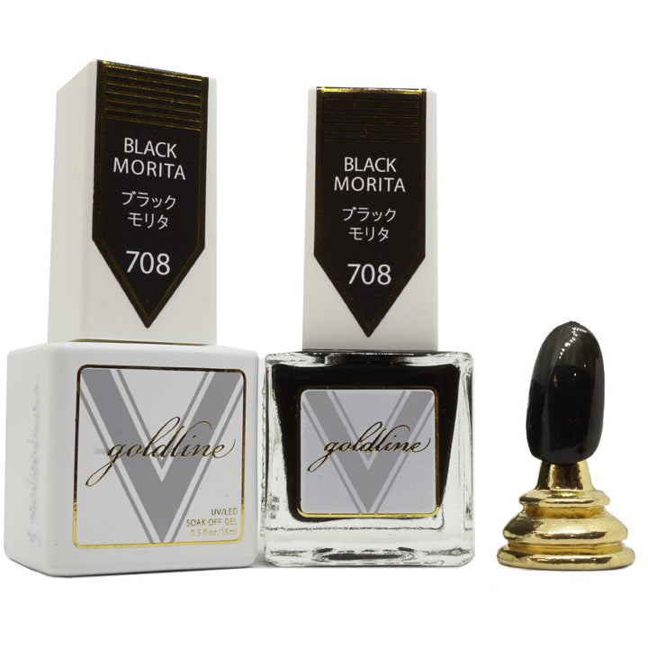 VETRO Gold Line Gel Polish - 708 Black Morita