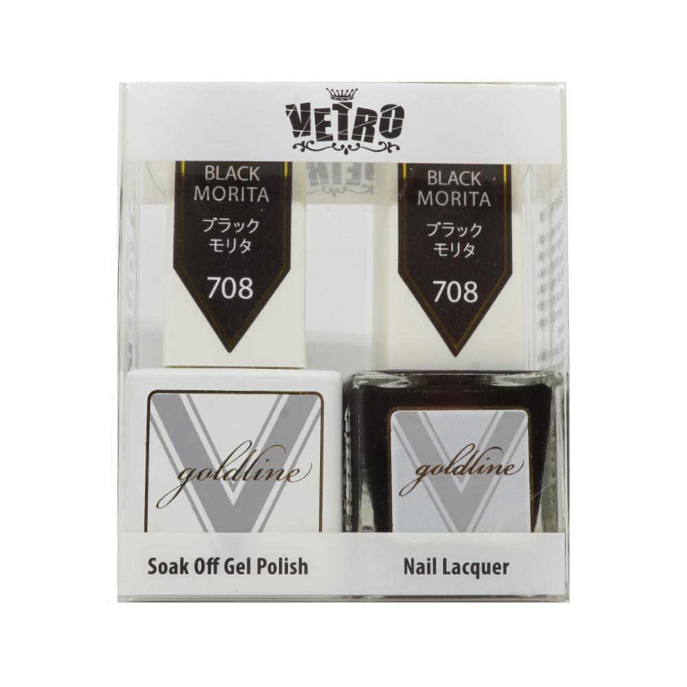 VETRO Gold Line Gel Polish - 708 Black Morita