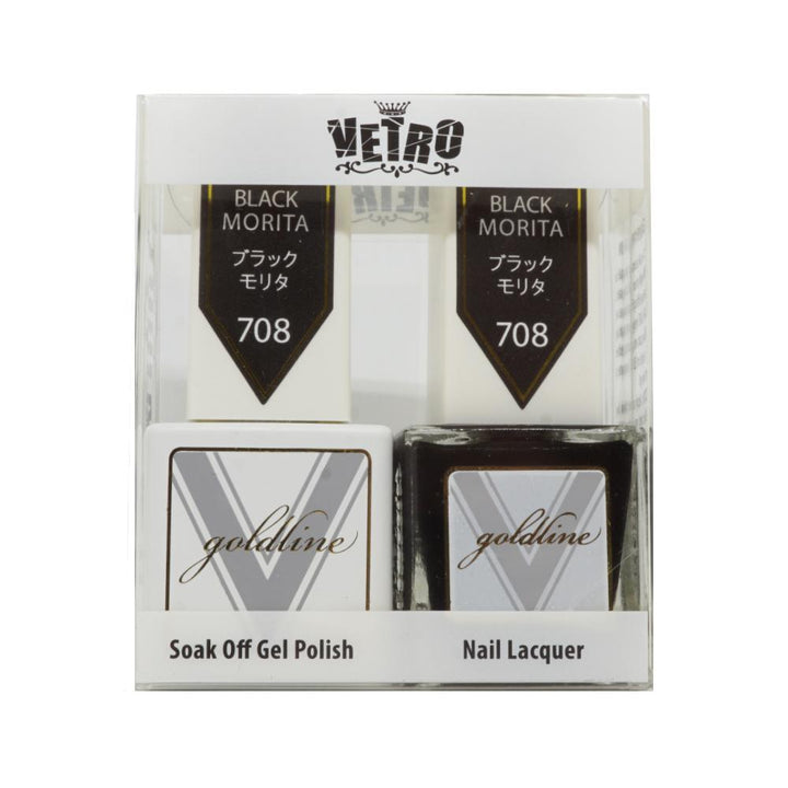 VETRO Gold Line Gel Polish - 708 Black Morita