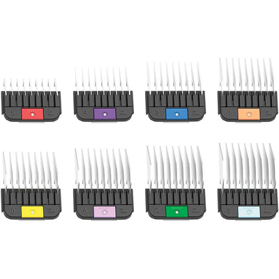 WAHL Pro - Stainless Steel Competition Series Cutting Guide Comb Attachment 8 Pack Model No. 3390