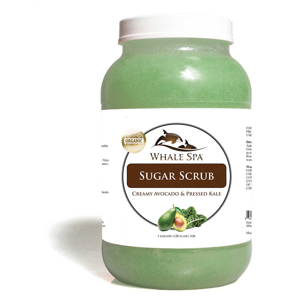 WHALE SPA Premium Spa Line Sugar Scrub - Creamy Avocado & Pressed Kale