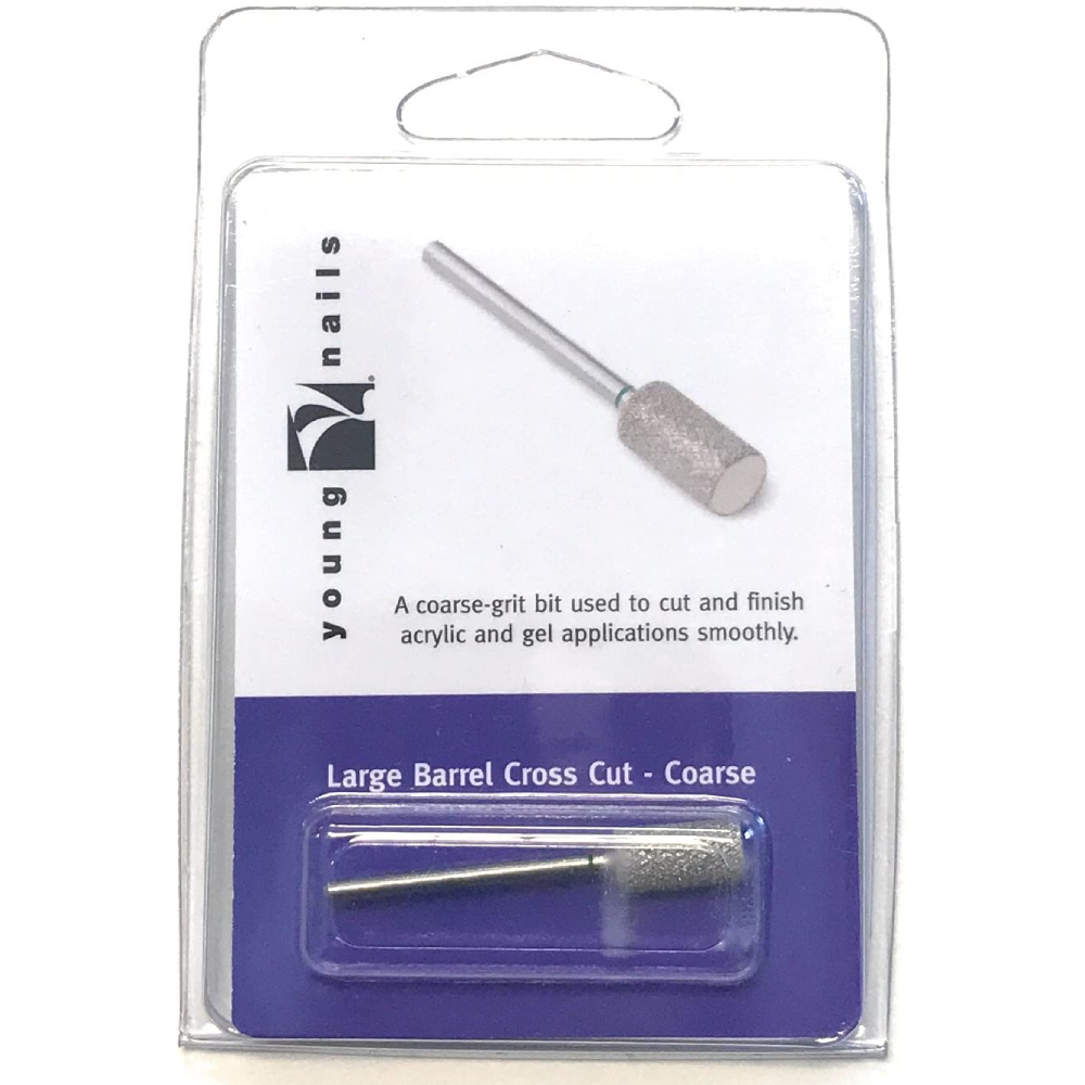 YOUNG NAILS - Cross Cut Diamond Large Barrel - Coarse 3/32"