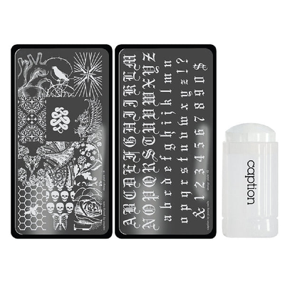 YOUNG NAILS Caption Stamping Plate - Gothic Romance