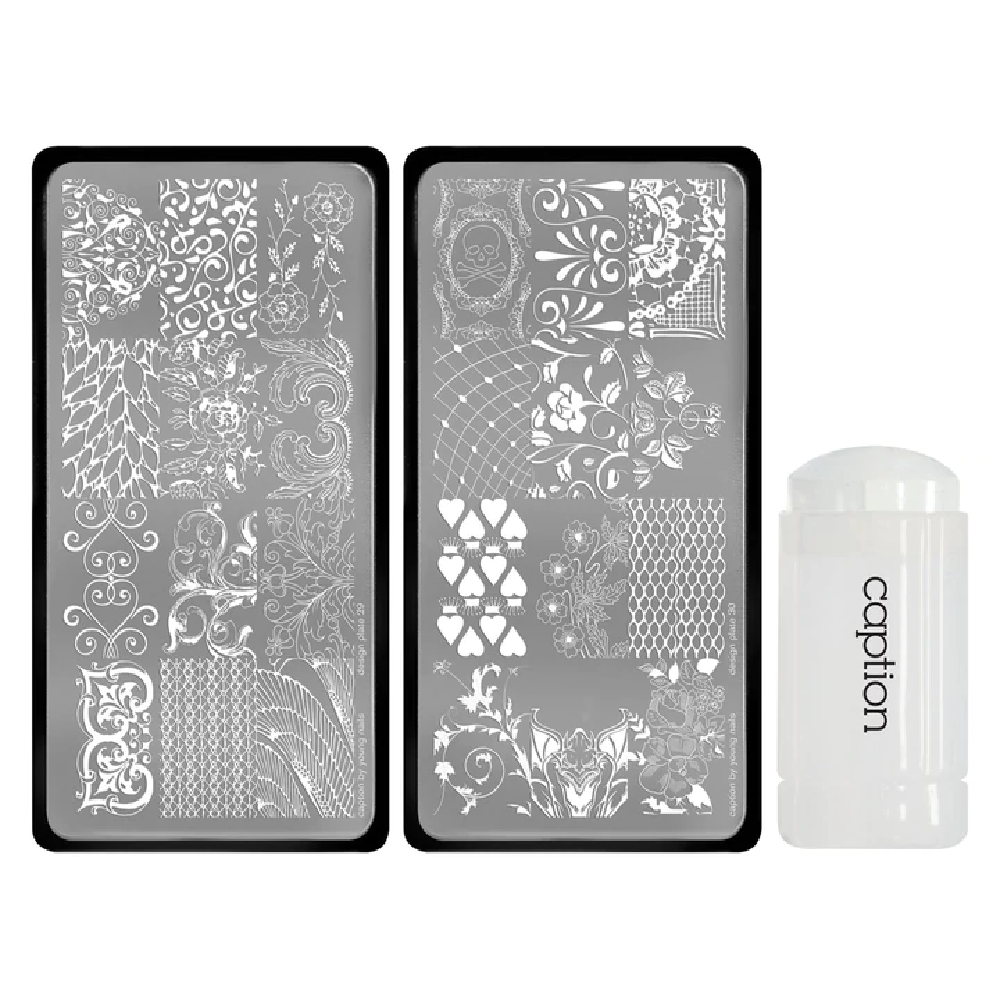 YOUNG NAILS Caption Stamping Plate - Midnight Rose